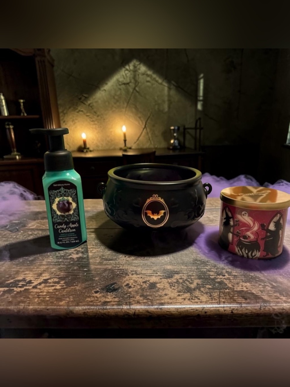 Bundle Bath & Body Works Cauldron Foaming Hand Soap Distant lands 3 Wick candle